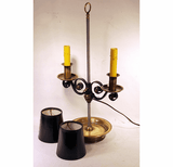 Vintage quality brass adjustable double light lamp.
