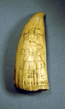Vintage scrimshaw tooth "PAPA'S TOOTH"