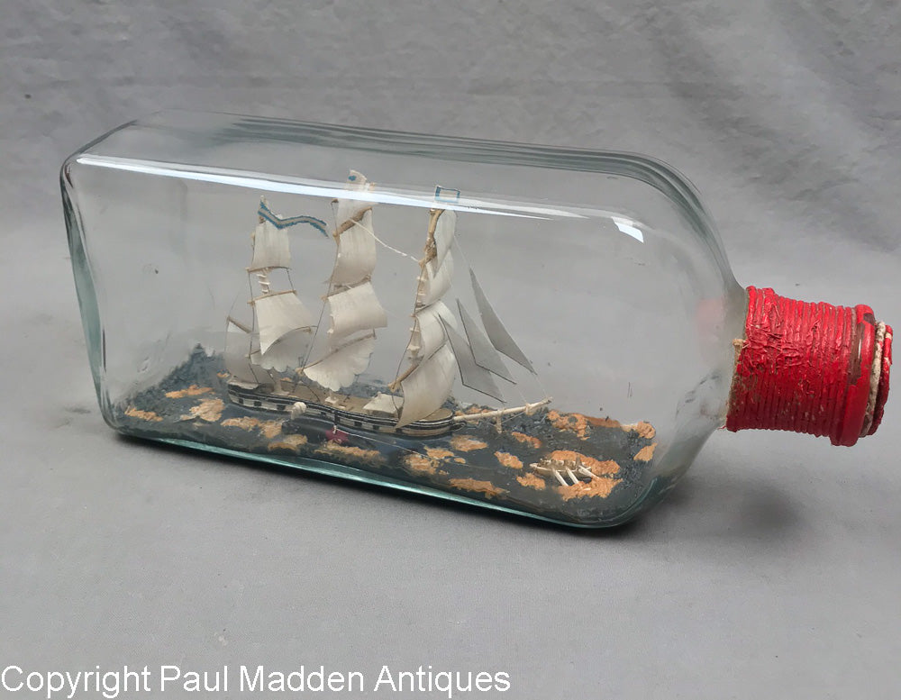 ボトルシップ bottle ship 20th Century ship in a bottle vintage made in 20th century | eBay