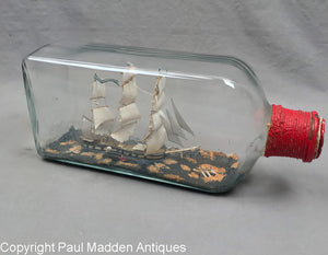 Vintage Ship in Bottle - Whale Ship - Rare!