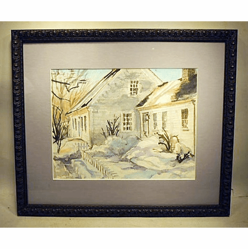 Vintage watercolor of smowy CAPE