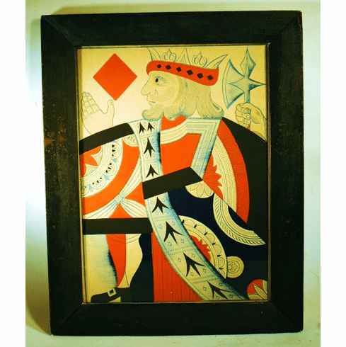 Wonderful color woodblock print King of Diamonds