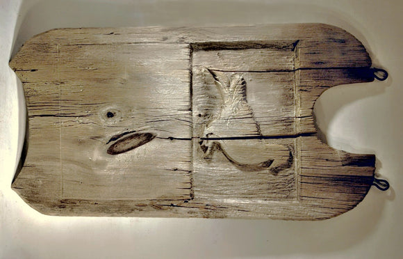Wonderful folk carved weathered sign from Cape Cod.